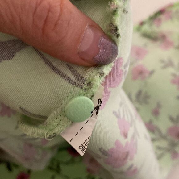 Zara Green and Pink Floral Satin Effect Mini Slip Dress Size L - Picture 12 of 15